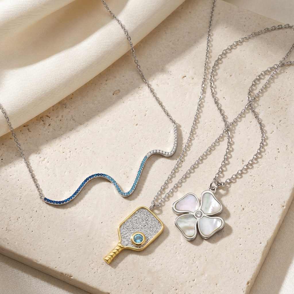 Necklaces thumbnail including the Pickleball necklace