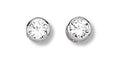 Sterling Silver 6mm Bezel-Set Cubic Zirconia Stud Earrings