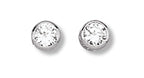 Sterling Silver 6mm Bezel-Set Cubic Zirconia Stud Earrings