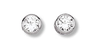 Sterling Silver 6mm Bezel-Set Cubic Zirconia Stud Earrings