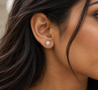 Sterling Silver 6mm Cubic Zirconia Stud Earrings