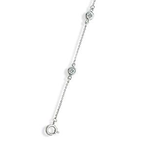 Genuine Sterling Silver Clear Cubic Zirconia Bracelet