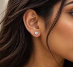 Sterling Silver 6mm Bezel-Set Cubic Zirconia Stud Earrings