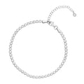 Genuine Sterling Silver Mini Bezel Set Cubic Zirconia bracelet 6.5"+ 1.5"ext