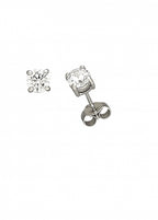 Sterling Silver 5mm Cubic Zirconia Stud Earrings