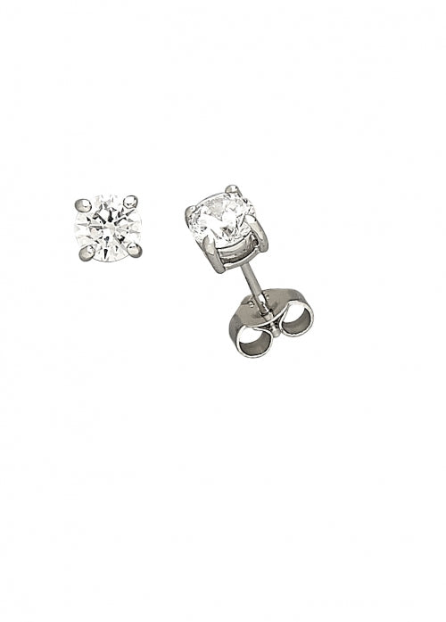 Sterling Silver 5mm Cubic Zirconia Stud Earrings