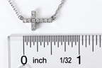 Sterling Silver Sideways Cross Necklace with Cubic Zirconia