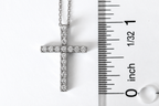 Sterling Silver Cross Necklace with Clear Cubic Zirconia