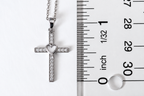 Sterling Silver Cubic Zirconia Cross Necklace with Heart