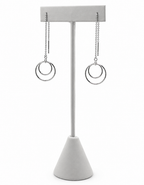 Sterling Silver Double Circle Threader Earrings
