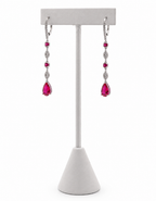 Pear-Shaped Cubic Zirconia Drop Earrings in Sterling Silver