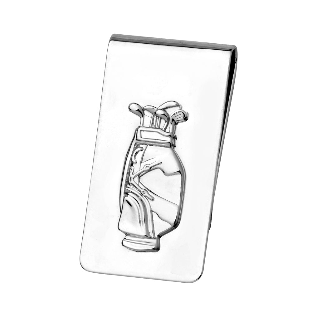 Brass Men's Golf Bag Money Clip