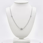 Genuine Sterling Silver Clear Cubic Zirconia Station Chain