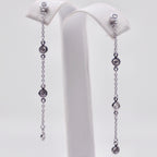 Genuine Sterling Silver Clear Cubic Zirconia Dangle Earrings