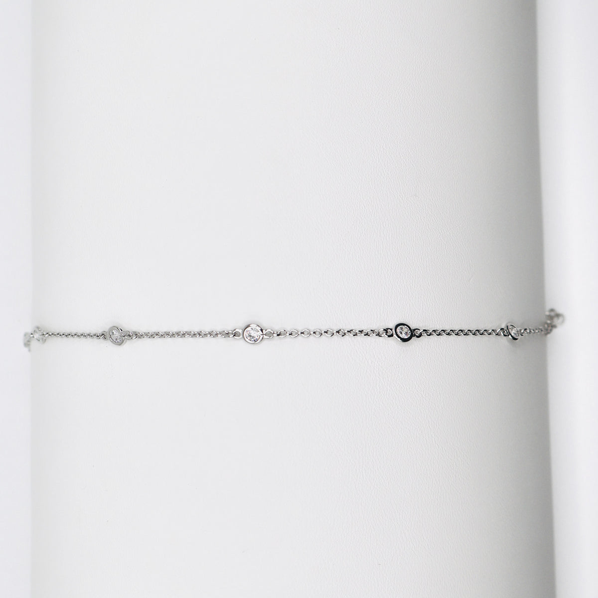 Genuine Sterling Silver Clear Cubic Zirconia Bracelet