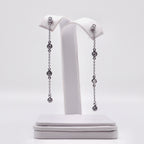 Genuine Sterling Silver Clear Cubic Zirconia Dangle Earrings