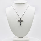 Genuine Sterling Silver Cross with Clear Cubic Zirconia Necklace