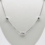 Genuine Sterling Silver Rhodium Moon Cut Necklace 18"