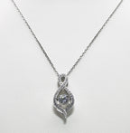 Genuine Sterling Silver Cubic Zirconia Figure 8 with Moving Cubic Zirconia Center Necklace