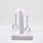 Genuine Sterling Silver Double Circle Threader Earring