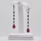 Genuine Sterling Silver Pear Shaped Cubic Zirconia Drop with Clear Cubic Zirconia Earrings
