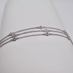 Genuine Sterling Silver Multi-Strand Cubic Zirconia Bracelet with 1" Extender