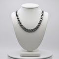 Rhodium Plated Stainless Steel 6.5 MM Curb Link Chain Necklace - 16"