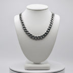 Rhodium Plated Stainless Steel 6.5 MM Curb Link Chain Necklace - 16"
