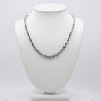 Rhodium Plated Stainless Steel 3 MM Rope Link Chain Necklace - 18"