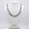 Rhodium Plated Stainless Steel 6 MM Figaro Link Chain Necklace - 18"