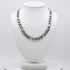 Rhodium Plated Stainless Steel 6 MM Figaro Link Chain Necklace - 18"