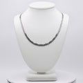 Rhodium Plated Stainless Steel 3 MM Diamond Cut Valentino Link Chain Necklace - 18"