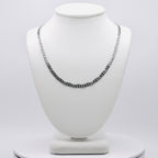 Rhodium Plated Stainless Steel 3 MM Diamond Cut Valentino Link Chain Necklace - 18"