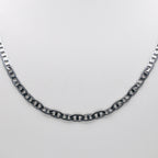 Rhodium Plated Stainless Steel 3 MM Diamond Cut Valentino Link Chain Necklace - 18"