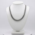 Rhodium Plated Stainless Steel 6 MM Curb Link Chain Necklace - 20"