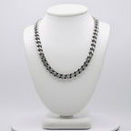 Rhodium Plated Stainless Steel 6 MM Curb Link Chain Necklace - 20"
