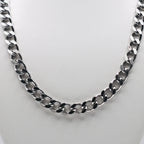 Rhodium Plated Stainless Steel 6 MM Curb Link Chain Necklace - 20"