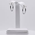 Rhodium Plated Stainless Steel Plain Hoop Earrings - 18mm