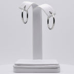 Rhodium Plated Stainless Steel Plain Hoop Earrings - 18mm