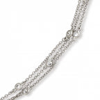 Genuine Sterling Silver Multi-Strand Cubic Zirconia Bracelet with 1" Extender