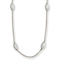 Genuine Sterling Silver Rhodium Moon Cut Necklace 18"
