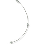 Genuine Sterling Silver Clear Cubic Zirconia Station Chain