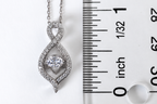 Sterling Silver Figure 8 Necklace with Moving Cubic Zirconia