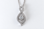 Sterling Silver Figure 8 Necklace with Moving Cubic Zirconia