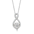 Genuine Sterling Silver Cubic Zirconia Figure 8 with Moving Cubic Zirconia Center Necklace