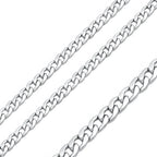 Rhodium Plated Stainless Steel 6.5 MM Curb Link Chain Necklace - 16"
