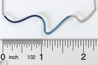 925 Sterling Silver Squiggle Necklace with Blue Cubic Zirconia