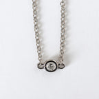 Sterling Silver Cubic Zirconia Station Chain Necklace