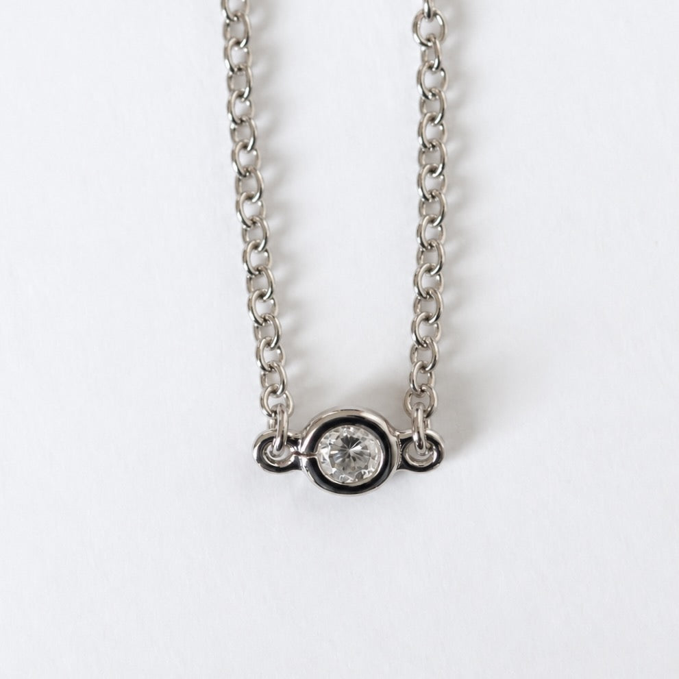 Sterling Silver Cubic Zirconia Station Chain Necklace