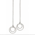 Genuine Sterling Silver Double Circle Threader Earring